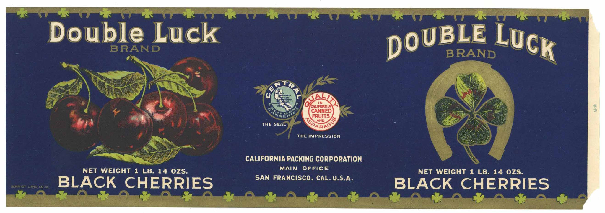 Double Luck Brand Vintage Cherry Can Label