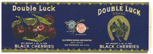 Double Luck Brand Vintage Cherry Can Label