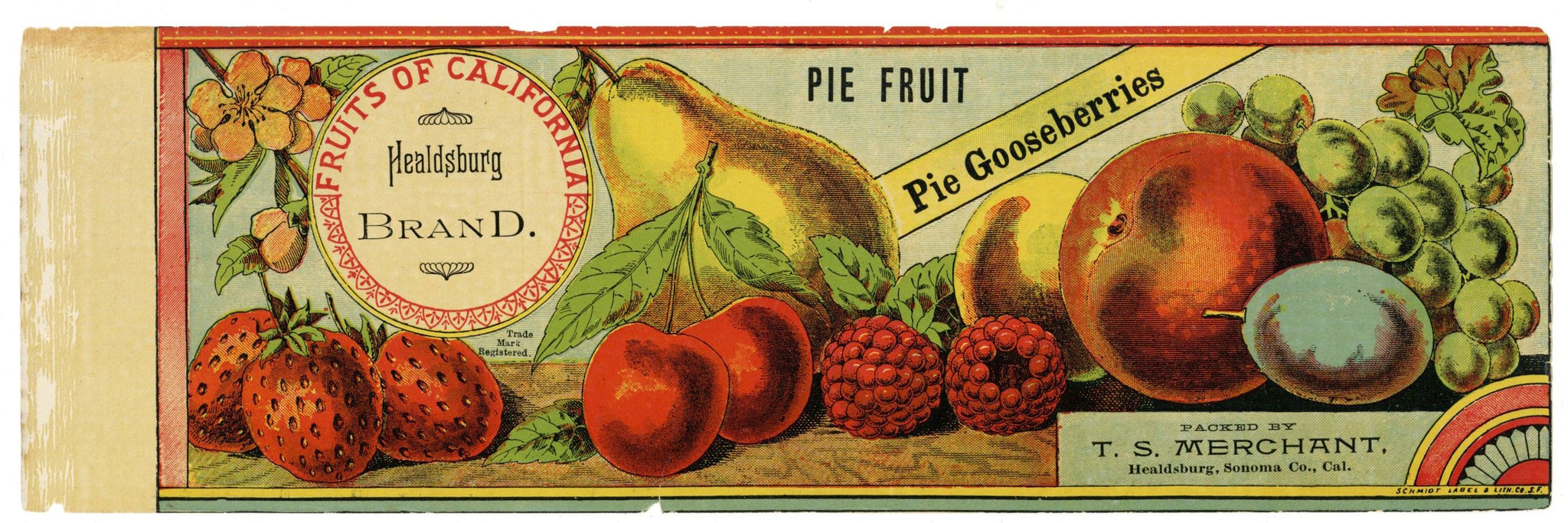 Healdsburg Brand Vintage Sonoma County California Can Label