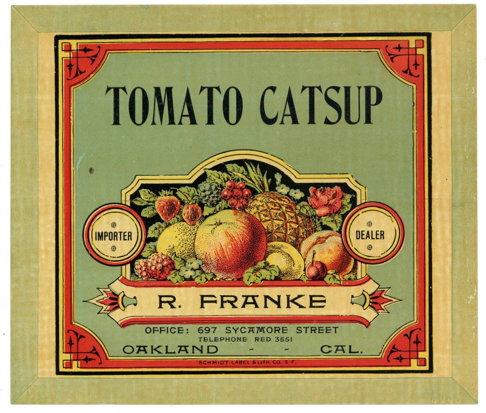 Tomato Catsup Vintage Case End Can Label