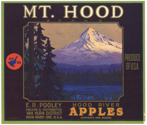 Mt. Hood Brand Vintage Hood River Oregon Apple Crate Label