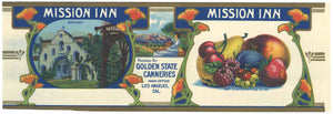 Mission Inn Brand Vintage California Fruit Can Label