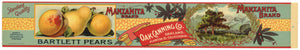 Manzanita Brand Vintage Oakland Alameda Pear Can Label