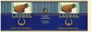 Laurel Brand Vintage Hawaiian Pineapple Can Label