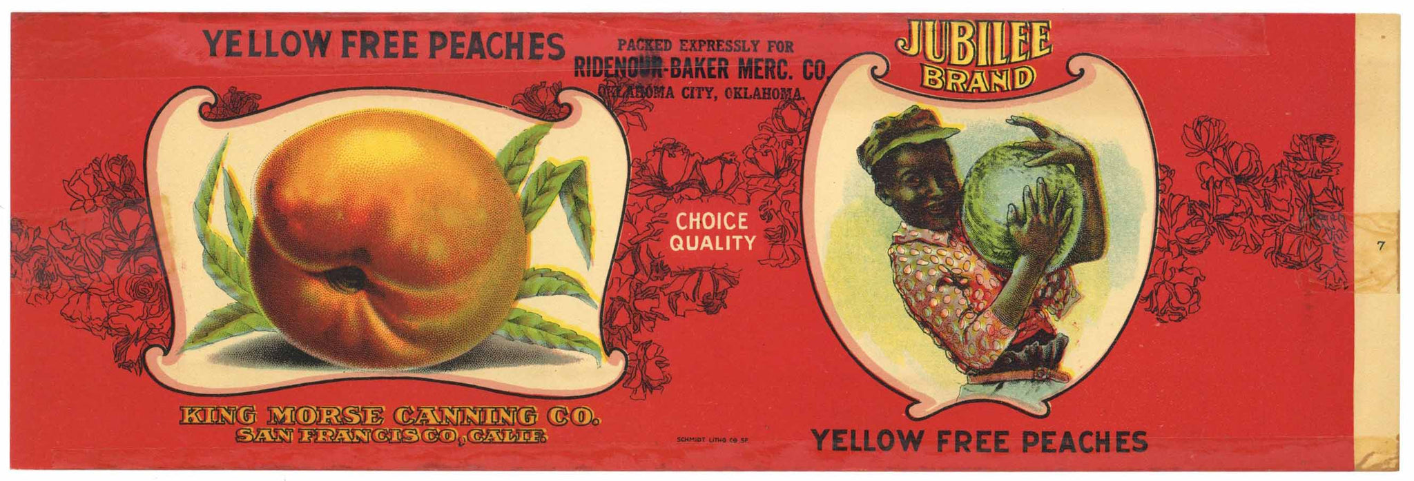 Jubilee Brand Vintage California Peach Can Label