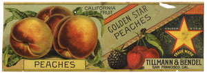 Golden Star Brand Vintage California Peach Can Label