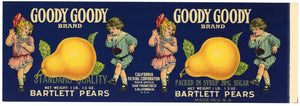 Goody Goody Brand Vintage Pear Can Label, Bartlett Pears