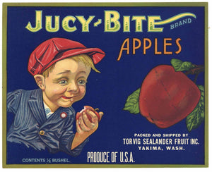 Jucy-Bite Brand Vintage Yakima Apple Crate Label