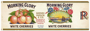 Morning Glory Brand Vintage White Cherries Can Label