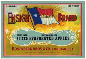 Ensign Brand Vintage Dehydrated Apple Crate Label