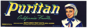 Puritan Brand Vintage Exeter California Fruit Crate Label