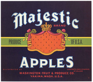 Majestic Brand Vintage Yakima Washington Apple Crate Label