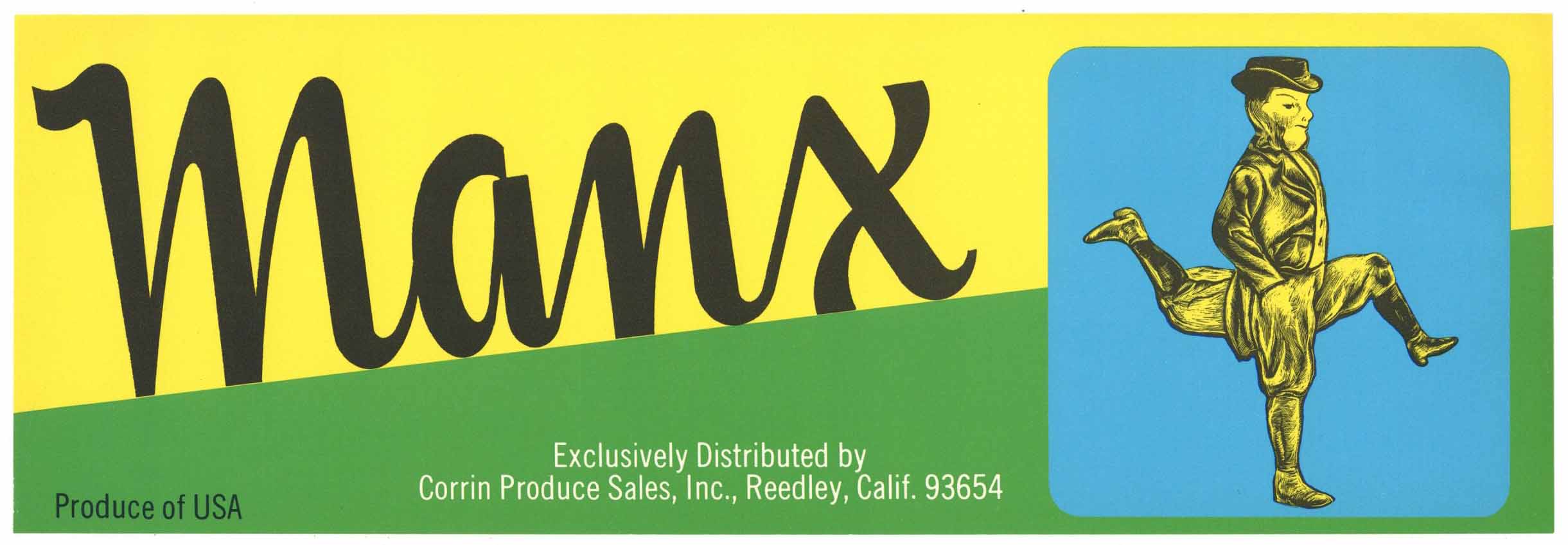 Manx Brand Vintage Reedley California Produce Crate Label – thelabelman
