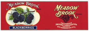 Meadow Brook Brand Vintage Blackberries Can Label