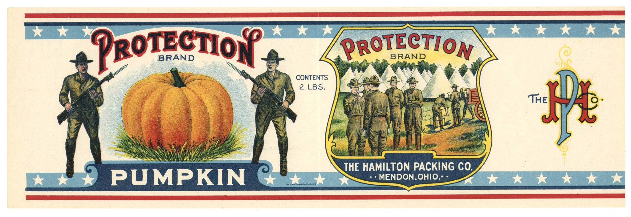 Protection Brand Vintage Mendon Ohio Pumpkin Can Label