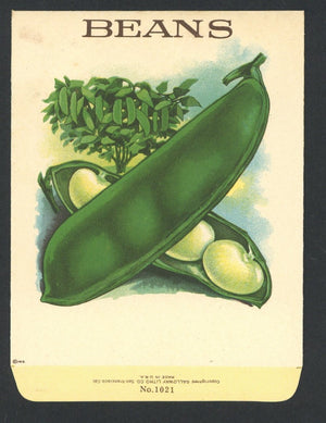 Beans Antique Stock Seed Packet