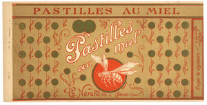 Pastilles Au Miel Brand Vintage French Candy Can Label