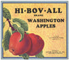 Hi-Bov-All Brand Vintage Wenatchee Washington Apple Crate Label