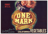 One Mark Brand Vintage San Jose California Vegetable Crate Label