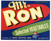 Mr. Ron Brand Vintage California Vegetable Crate Label