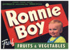 Ronnie Boy Brand Vintage Carrizo Springs Texas Vegetable Crate Label