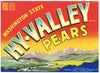 Hy-Valley Brand Vintage Yakima Washington Pear Crate Label