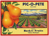Pic-O-Pete Brand Vintage Yakima Washington Pear Crate Label