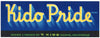 Kido Pride Brand Vintage Niland California Produce Crate Label