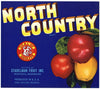 North Country Brand Wenatchee Washington Apple Crate Label, blue