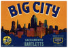 Big City Brand Vintage Sacramento Pear Crate Label