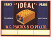 Ideal Brand Vintage Tasmania Australian Pear Crate Label, box