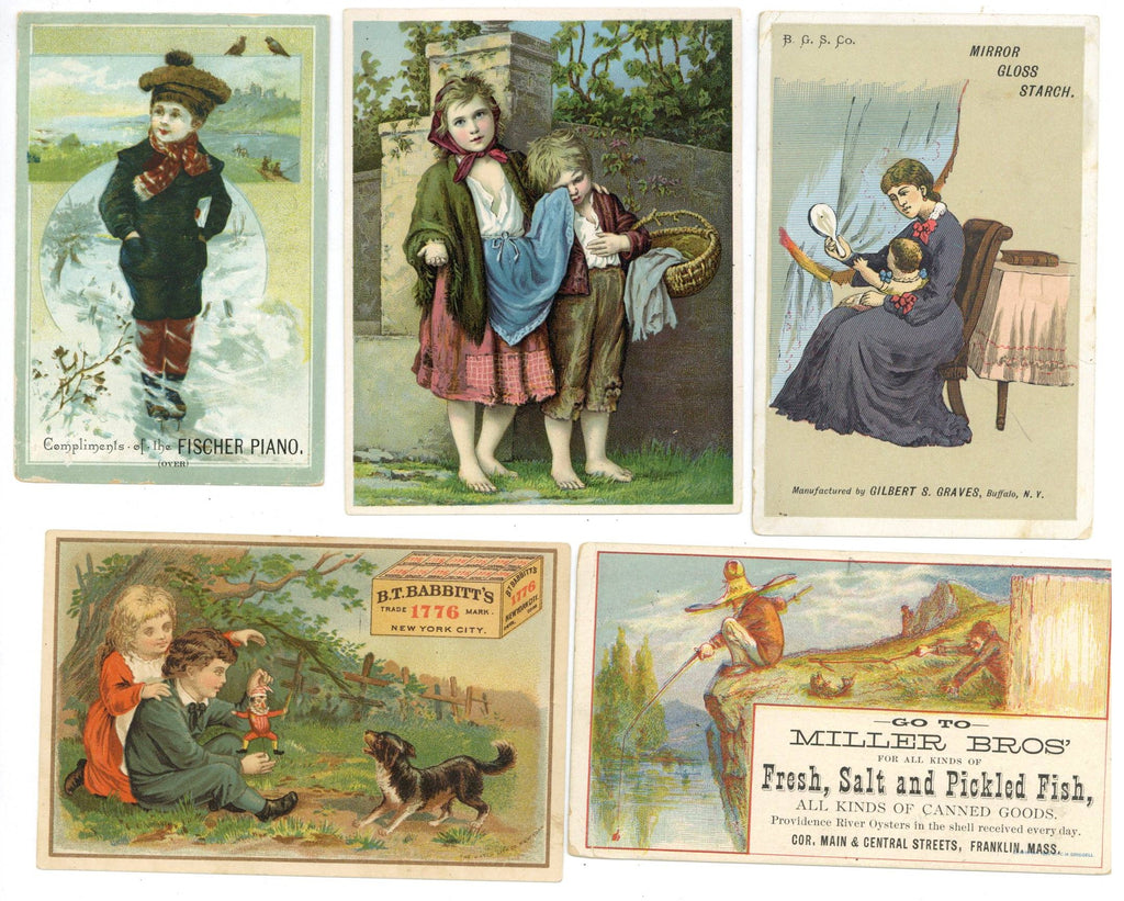 Set of 5 Victorian Trade Cards, T78