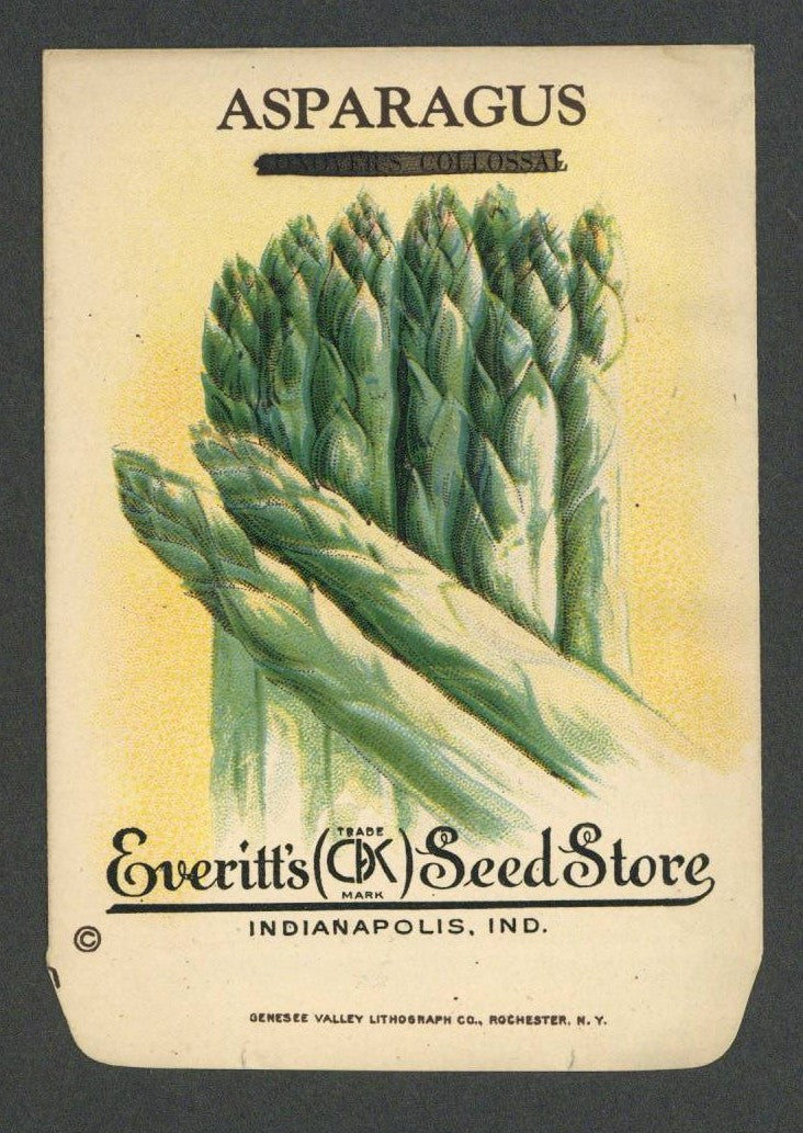 Asparagus Antique Everitt's Seed Packet, overprint