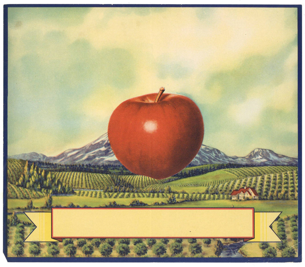 Stock Apple Crate Label, red apple