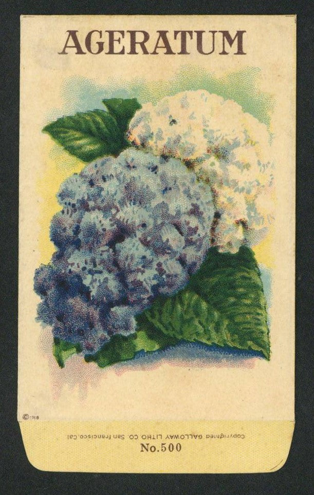 Ageratum Antique Stock Seed Packet