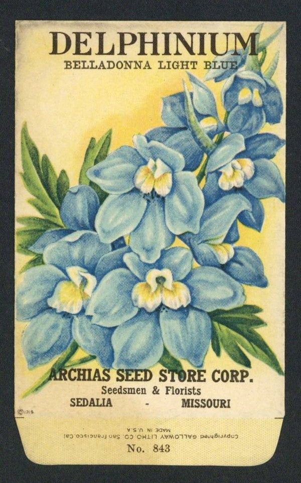 Delphinium Antique Archias Seed Packet