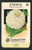 Zinnia Vintage Lagomarsino Seed Packet, White Gem