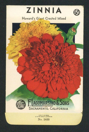 Zinnia Vintage Lagomarsino Seed Packet, Howard's Giant