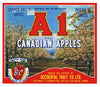 A1 Brand Vintage Canadian Apple Crate Label, red