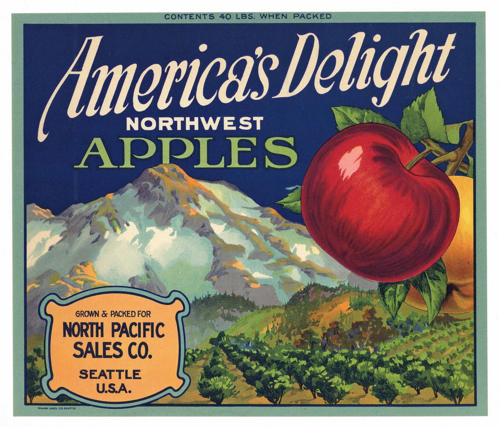 America's Delight Brand Vintage Apple Crate