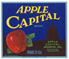 Apple Capital Brand Vintage Wenatchee Washington Apple Crate Label