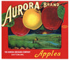 Aurora Brand Vintage Apple Crate Label, red