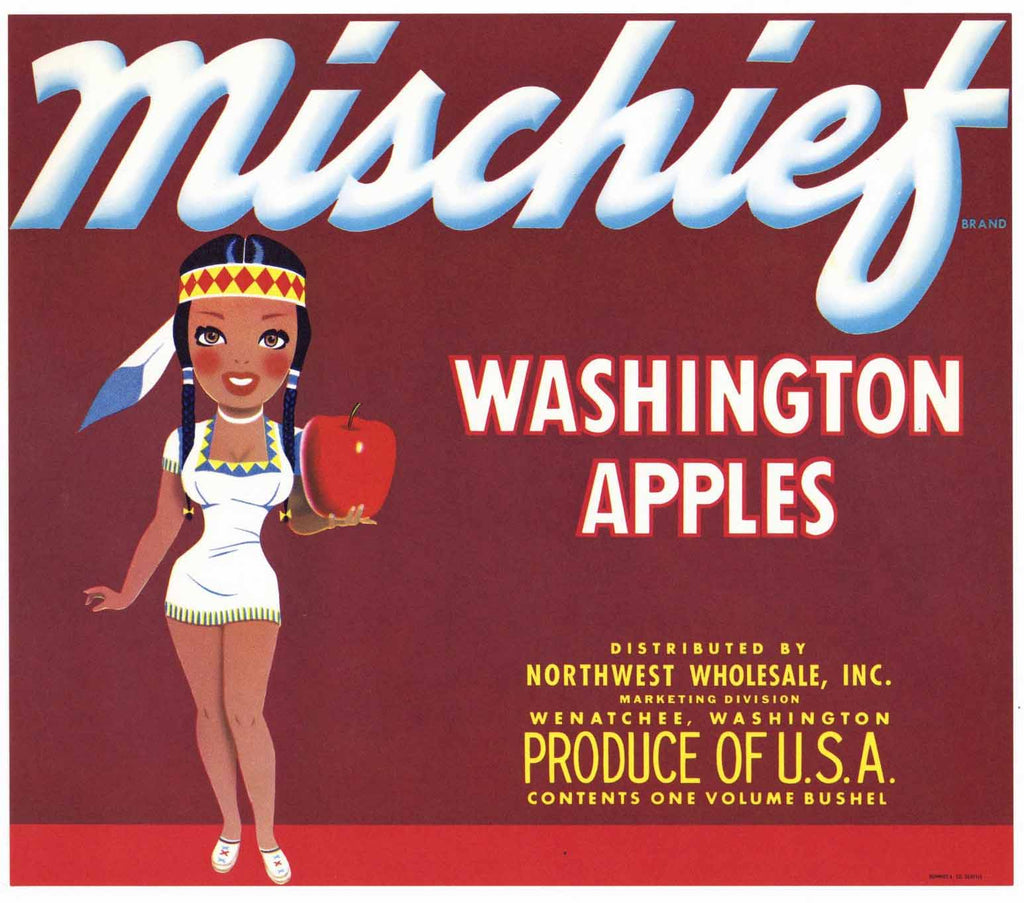 Mischief Brand Vintage Northwest Apple Crate Label