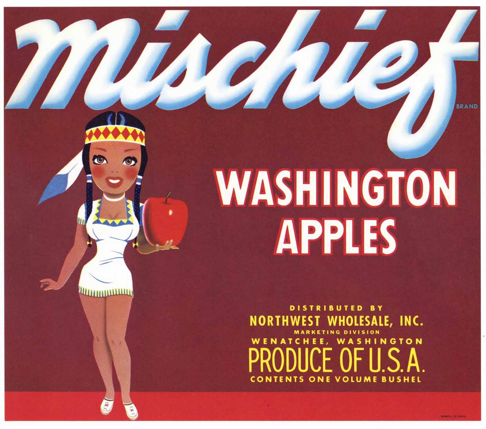 Mischief Brand Vintage Northwest Apple Crate Label