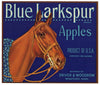 Blue Larkspur Brand Vintage Washington Apple Crate Label