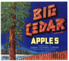 Big Cedar Brand Vintage Wenatchee Washington Apple Crate Label