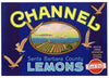 Channel Brand Vintage Santa Barbara County Lemon Crate Label