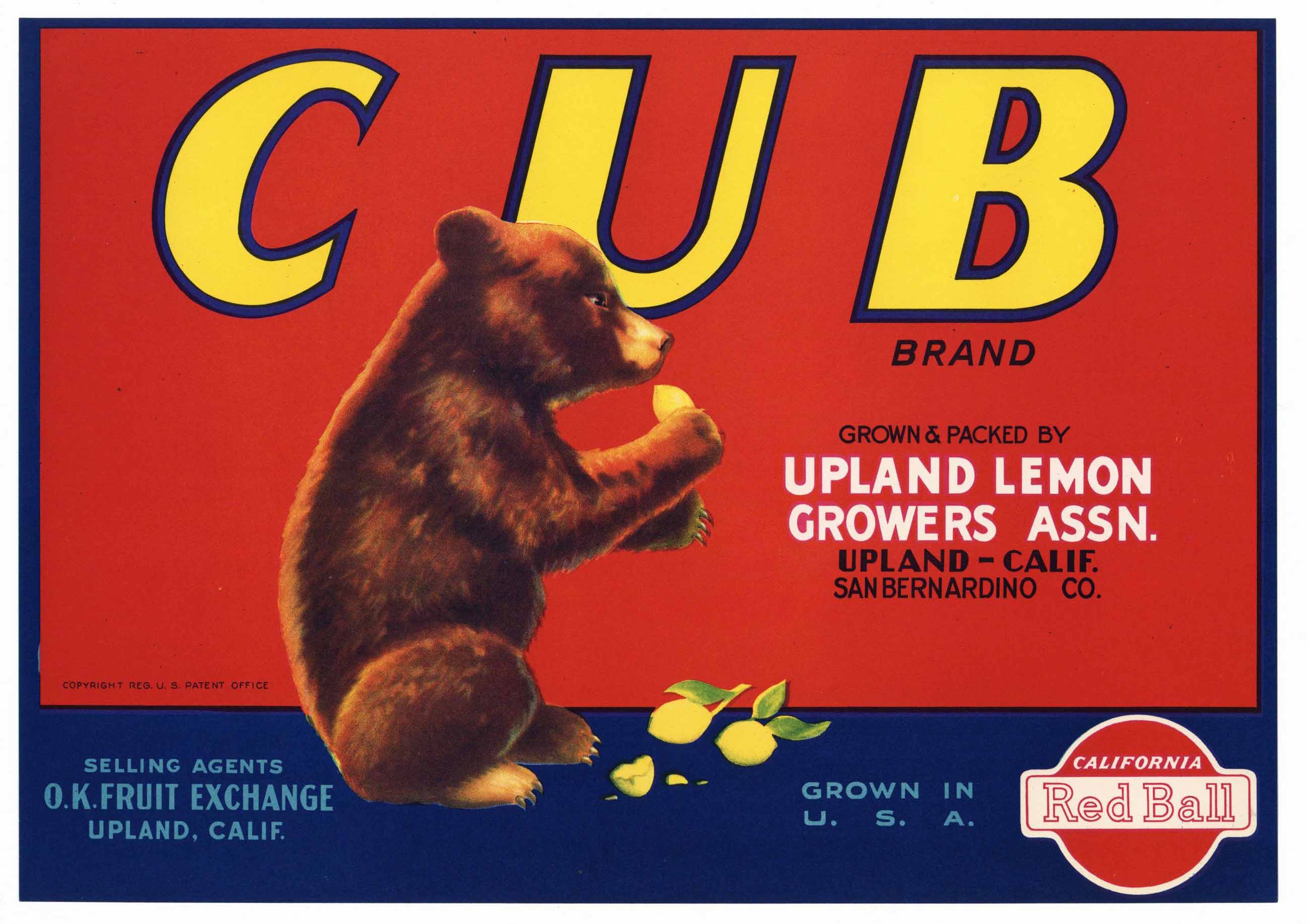 Cub Brand Vintage Upland Lemon Crate Label – thelabelman