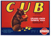 Cub Brand Vintage Upland Lemon Crate Label