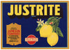 Justrite Brand Vintage Riverside County Lemon Crate Label